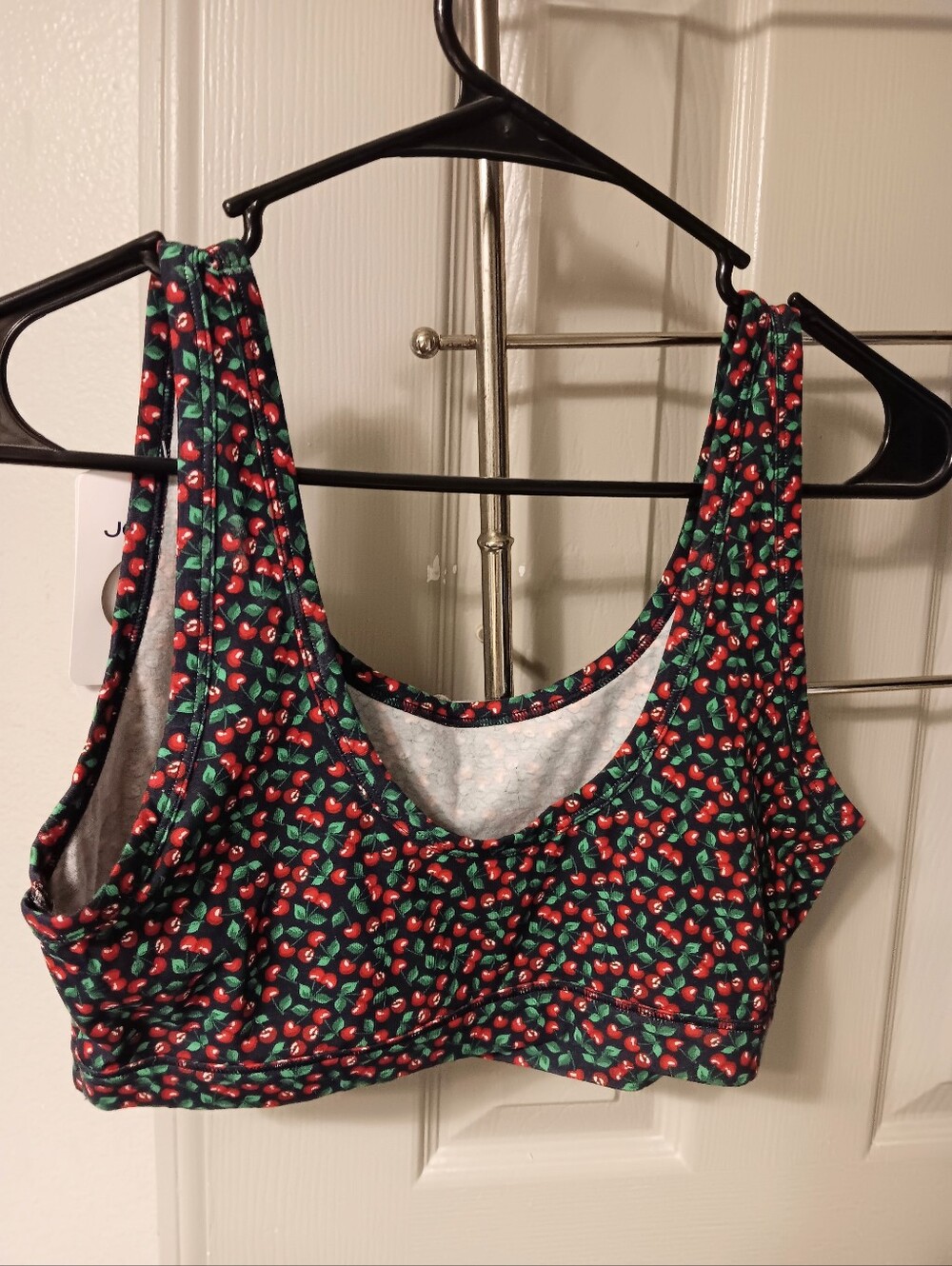 Jockey NWT organic cotton stretch cherry print sports bra, XL - Picture 2 of 10
